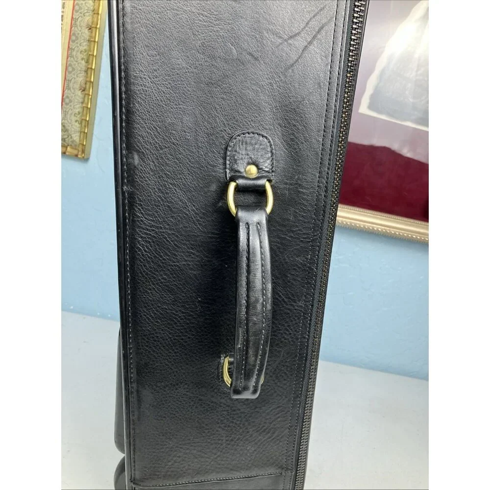 Vintage Ghurka 2 Way 1990s Traveler 52 Suitcase Marley Hodgson Black Leather
